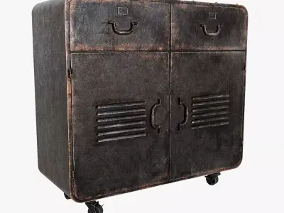 Industrial iron cabinet 3D model