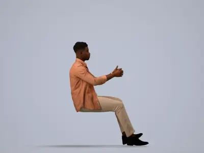 00171Raymond009 - Adult Black man sitting casually in car 3D model