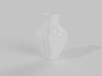 Realistic 3D orange coloured Vase 3D model