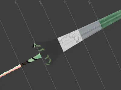 Fantasy Hallberd Low-poly 3D model