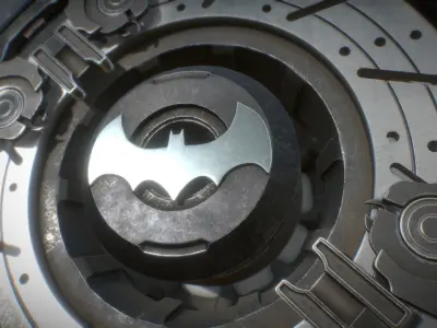 PBR Batmobile Arkham Knight highpoly tire 3D model