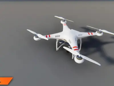 Quadcopter pack - drones Low-poly 3D model
