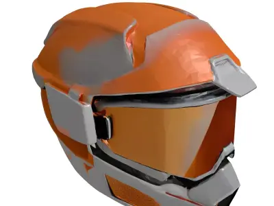 Futuristic Orange Tinted Visor 3D model