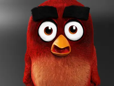 Angry Bird Red Low-poly 3D model