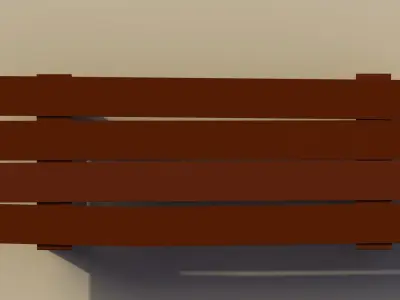Low Poly Wooden Bench Low-poly 3D model