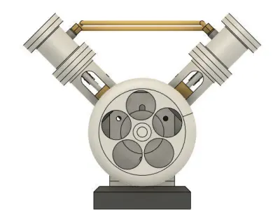 V2 Steam Engine 3D model