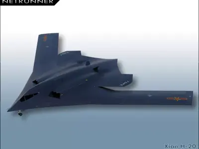 Xian H-20 stealth bomber Low-poly 3D model