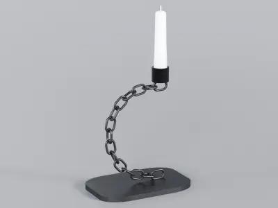  Alphabet C Black Chain Candleholder 3D Model True PBR Renders Zero Cleanup UVs 4K PBR Textures 