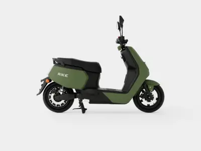 Matte Green Scooter Low-poly 3D model