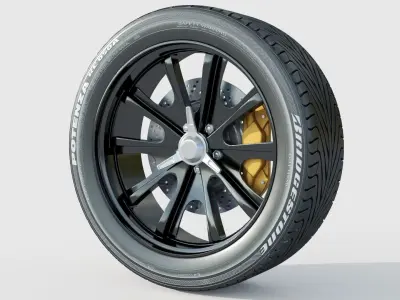 wheel Rim Tire 8 3D model