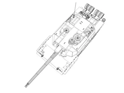 Tank 3D model in camouflage 3D model