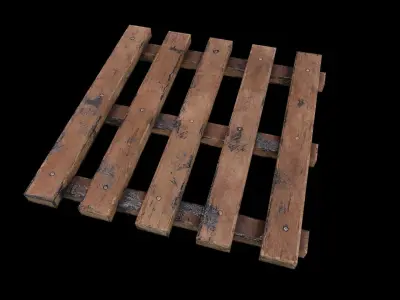 wooden palate Low-poly 3D model
