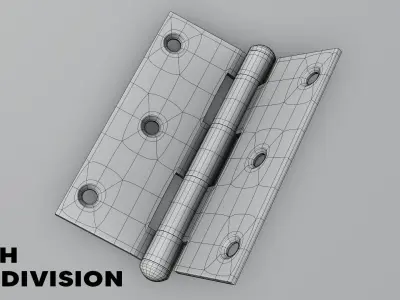 Realistic Brass Door Hinge - High Quality 3D Model 3D model