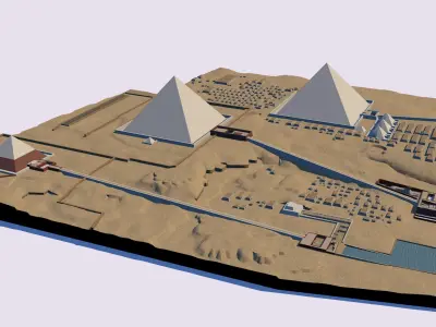 Giza Plateau true scale 3D model