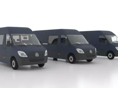 Mercedes Benz Sprinter L3H2 2009 Collection EU 3D Model Pack