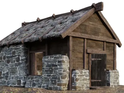 Medieval House 12 PBR 4K GameReady Low-poly 3D model