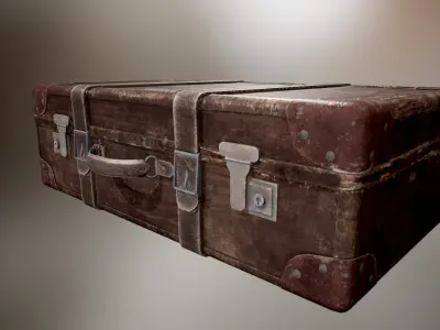 Vintage  suitcase -lowpoly 3d model Low-poly 3D model