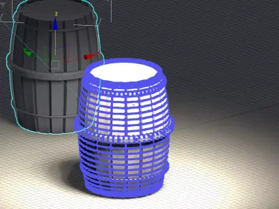 wine wood barrel 3D model