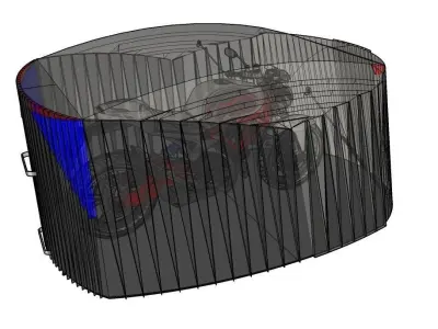 motorbike garage bike guard 3d model Low-poly 3D model