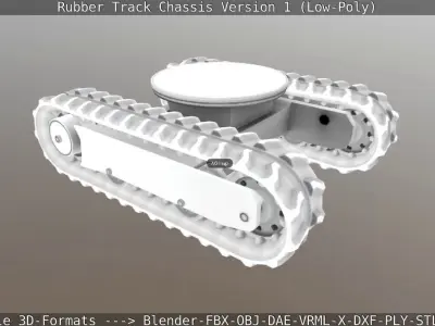 Rubber Track Chassis Version 1 Low-Poly Low-poly 3D model