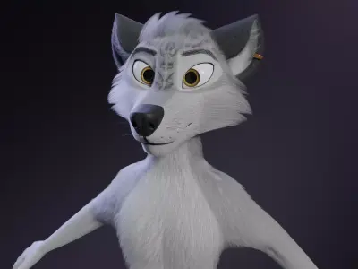 Magnus Anthro Wolf Free low-poly 3D model