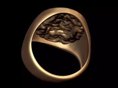 Memorial Portrait Signet Ring 3D print model
