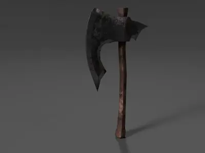 Battle axe Low-poly 3D model 30