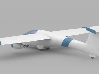Cartoon airplane 1 Low-poly 3D model