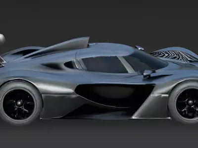 Realistic Fractal Hypercar 3D Model Low-poly 3D model
