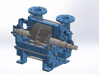 V Belt Vacuum Pump 3D model