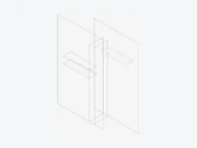 Partition - Contemporary - Changeall - Left - Coat Rackand Shelf Low-poly 3D model