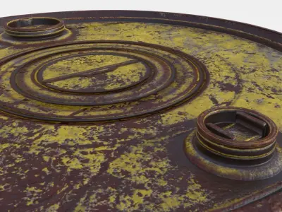 Steel Barrel - Type C Low-poly 3D model