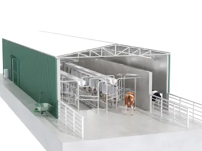 Milking Parlor 2 Green 3D model