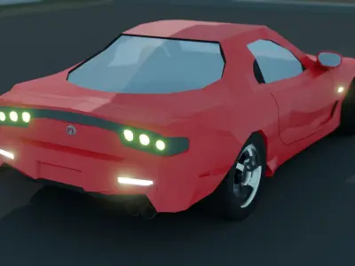 Mazda RX - 7 jdm Low Poly Drift JDM Car Stock Low-poly 3D model