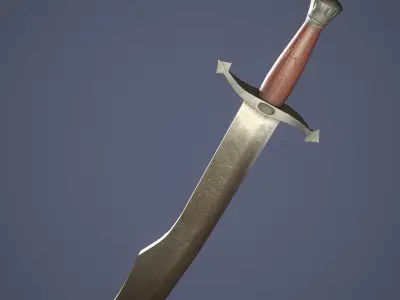 Falchion sword Low-poly 3D model purchase