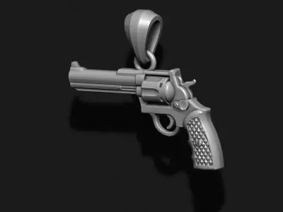 Gun Revolver pendant 3d 3D print model