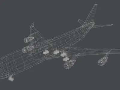 Passenger Plane Low-poly 3D model