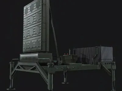 Radar military vehicle Low-poly 3D model