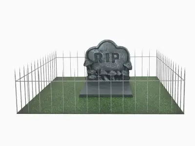 Cemetery - Grave Low-poly 3D model purchase