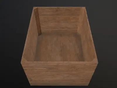Wooden box Low-poly 3D model get