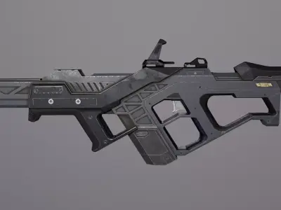 Sci-Fi Gun Low-poly 3D model order