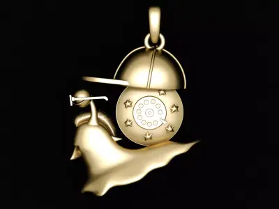 SNAIL ANIMAL PENDANT 3D PRINTABLE MODEL 3D print model
