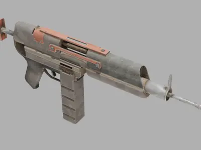Gun - Weapon - Apocalyptic - SMG - Rifle - Rust - Old Low-poly 3D model purchase