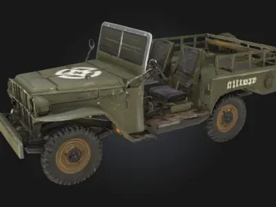 Jeep  Classic Military Vehicle Model for Combat  3D model