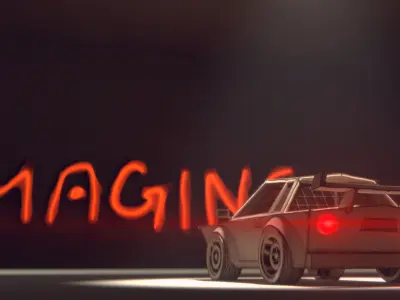 Cardboard Car Free low-poly 3D model