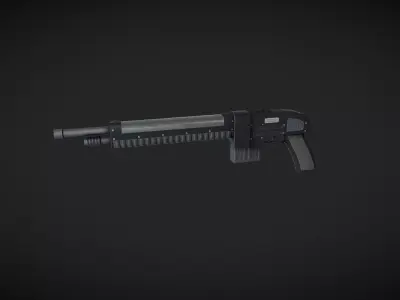 Shotgun with magazine Low-poly 3D model