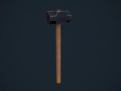 SledgeHammer axe Low-poly 3D model