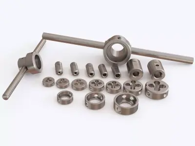 Set dies of metal tooling 3D model