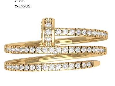  Adjustable Nail Ring For Women Ring 3D print model