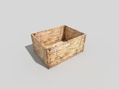 low poly metal crate Low-poly 3D model order